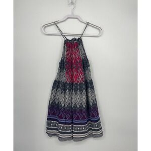 THML Dress Womens Small Blue Sleeveless Geometric Sundress Festival